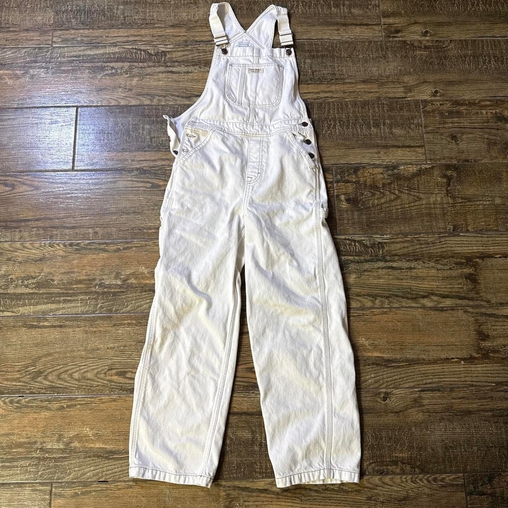 Vintage 90s Topshop White Denim Dungarees Women's Overalls Cotton